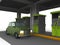 3D representation of a Car in a fuel station