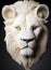3D representation of a lion's face. Character design carved in marble and porcelain. Generative AI.