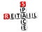 3D Retail Space Crossword on white background