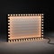 3d retro black signboard with glowing yellow light bulb