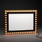 3d retro gold signboard with glowing yellow light bulb