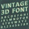 3d Retro type font, vintage typography