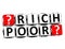 3D Rich Poor Button Click Here Block Text