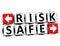 3D Risk Safe Button Click Here Block Text