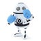 3d Robot in boxing gloves. Isolated. Contains clipping path