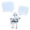 3d robot with chat bubbles. Isolated, contains clipping path