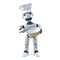 3d Robot chef with whisk and mixing bowl