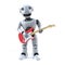 3d Robot plays electric guitar