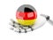 3d Robotic hand holding Germany flag icon