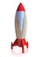 3d rocket isolated