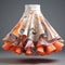 3d Rococo Pastel Skirt With Swirl Design