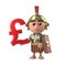 3d Roman Centurion has UK Pounds Sterling currency symbol