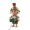 3d Roman centurion soldier plays a video game