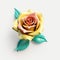 3d Rose Art Design Mockup With Cyan Flower Icon