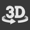 3D rotate button sign icon. Vector.