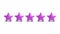 3d rotation of five purple cartoon star on white background. High quality 4k 5 stars review video