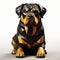 3d Rottweiler Dog Statue - Polygonal Style - Petros Afshar Inspired