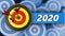 3d round target with 2020 year sign