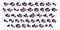 3d rounded isometric usa flag font