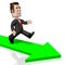 3D running businessman, arrow