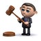 3d Salesman holds an auctioneers gavel