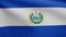 3D, Salvadorean flag waving on wind. Close up Salvador banner blowing soft silk