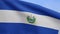 3D, Salvadorean flag waving on wind. Salvador banner blowing soft silk.