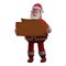 3D Santa Cartoon Picture having a thin sheet of wood
