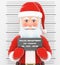 3D Santa Claus arrested. Criminal police photo