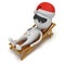 3d Santa Claus having a rest on chaise lounge