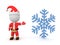 3D Santa Claus showing snowflake