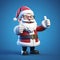 3d Santa Claus shows a thumbs up. New Year, Christmas