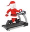 3D Santa Claus training a treadmill