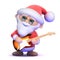 3d Santa plays electric guitar