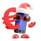 3d Santa smartphone holds Euro currency symbol