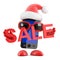 3d Santa smartphone holds a Sale