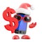 3d Santa smartphone loves US Dollars