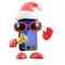 3d Santa smartphone rings his bell