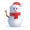 3d Santa snowman waves hello