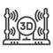 3D scanner line icon. 3d scanning vector illustration isolated on white. 3D scan technology outline style design