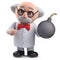 3d scientist character holding a bomb