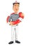 3d seaman standing with life buoy