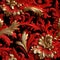 3d Seamless Brocade With Red, White, And Gold Ornate Flowers