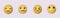 3d Set Icon anxiety Emoji. Realistic Yellow Glossy 3d Emotions face. icon isolated on gray background. 3d rendering