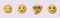3d Set Icon anxiety Emoji. Realistic Yellow Glossy 3d Emotions face. icon isolated on gray background. 3d rendering