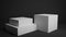 3D set of modern minimalist white podiums for presentations.