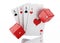 3d Set of playing card with dices. Casino concept.