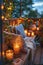 3d set wax candle fire flame light beeswax in patio