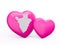 3d Shiny Pink Hearts With 3d White Map Of Burundi Isolated On White Background, 3d illustration