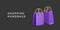 3d shopping bag. Purple paper shop bags commercial banner